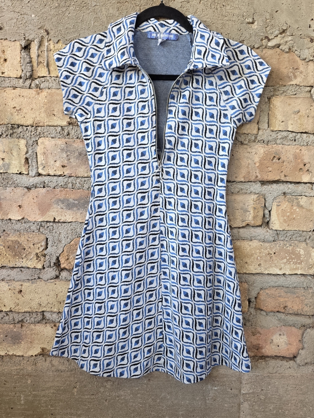 Urban Outfitters Retro Geometric Zip-Up Mini Dress / Tunic | Size XS